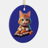 Sushi Cat Keramisch Ornament (Rechts)