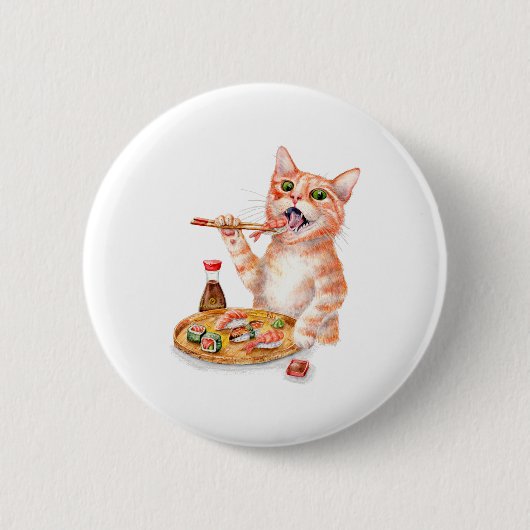 Sushi Cat Ronde Button 5,7 Cm (Voorkant)