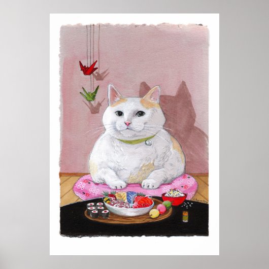 Sushi Cat Sashimi Sweetie Print (Voorkant)