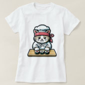 Sushi Cat - Schattigee & Grappige Kat Maken Sushi T-shirt (Design voorkant)