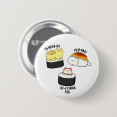 Sushi Cats Cute Sushi Pun Ronde Button 5,7 Cm (Voorkant /achterkant)