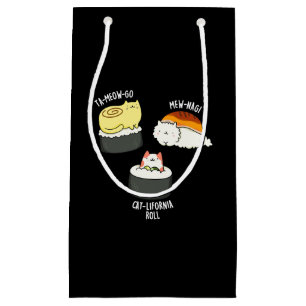 Sushi Cats Funny Sushi Pun Dark BG Klein Cadeauzakje