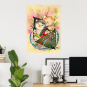 Sushi Cats Kat Kersthandrol Poster (Thuiskantoor)