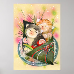 Sushi Cats Kat Kersthandrol Poster