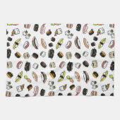 Sushi Characters Pattern Theedoek (Horizontaal)