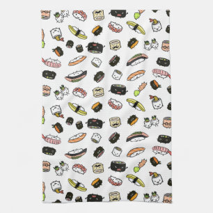 Sushi Characters Pattern Theedoek