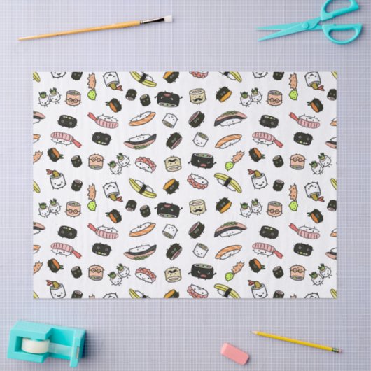 Sushi Characters Pattern Tissuepapier (Craft)