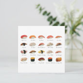 Sushi Chart Flat Wenskaart (Staand voorkant)