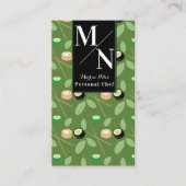 Sushi Chopsticks Greenery Pattern Visitekaartje (Voorkant)