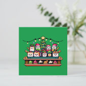 Sushi Christmas Celebration - Feestelijk 8-bits on Kaart (Staand voorkant)