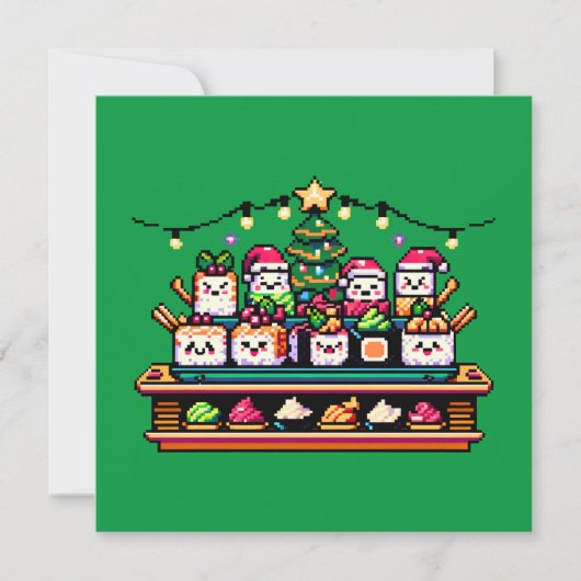 Sushi Christmas Celebration - Feestelijk 8-bits on Kaart (Voorkant)