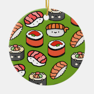 Sushi Christmas Funny Kleurrijke Kawaii Schattige Keramisch Ornament