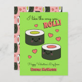 Sushi Classroom Valentine Friendship Carte enfant  (Devant / Derrière)