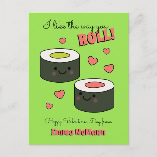 Sushi Classroom Valentine Friendship Carte enfant  (Devant)