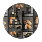 Sushi-collectie op zwarte achtergrond snijplank (Voorkant)