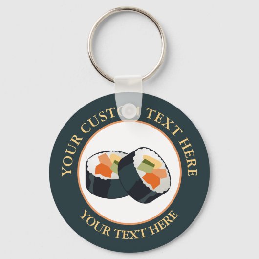 Sushi Custom Text Logo Sleutelhanger (Voorkant)