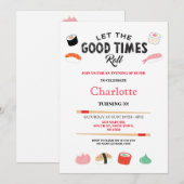 Sushi Diner Lunch Japanse Verjaardagsfeest Uitnodi Kaart (Voorkant / Achterkant)