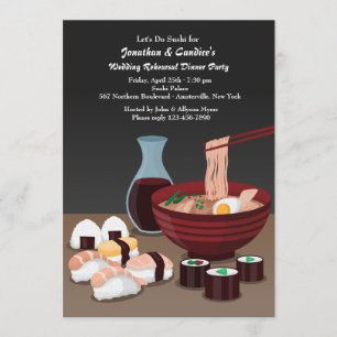 Sushi Dinner Invitation Kaart