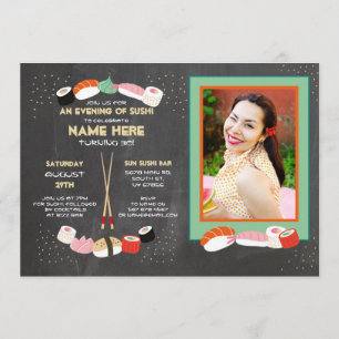 Sushi Dinner Japanse Birthday Party Bar Foto Kaart