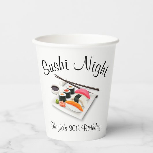 Sushi Dinner Party Papieren Bekers (Voorkant)
