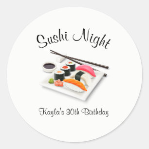 Sushi Dinner Party Ronde Sticker