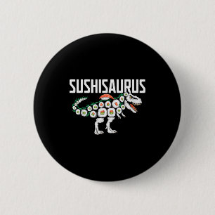 Sushi Dinosaur T-rex Japans eten Funny Sushi Rol Ronde Button 5,7 Cm