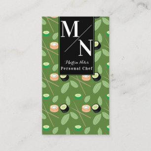 Sushi Eetstokjes Groene Patroon Visitekaartje