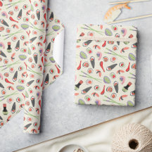 Sushi, eetstokjes & sojasaus inpakpapier