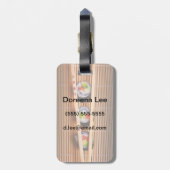 Sushi en houten eetstokjes bagagelabel (Achterkant verticaal)