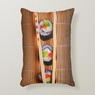 Sushi en houten stokjes accent kussen