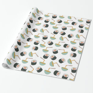 Sushi en Noodles Pattern Cadeaupapier