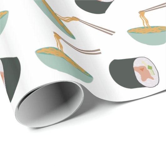 Sushi en Noodles Pattern Cadeaupapier (Rol Hoek)