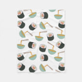 Sushi en Noodles Pattern Fleece Deken (Voorkant)