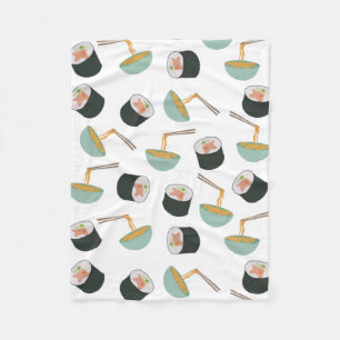 Sushi en Noodles Pattern Fleece Deken