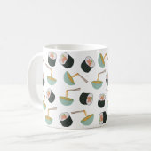 Sushi en Noodles Pattern Koffiemok (Voorkant links)