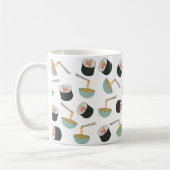 Sushi en Noodles Pattern Koffiemok (Links)