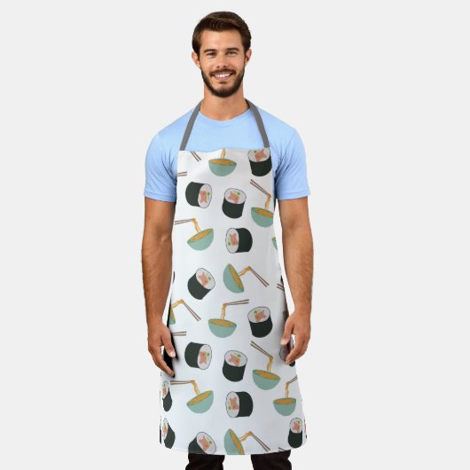 Sushi en Noodles Pattern Schort (Gedragen)