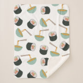 Sushi en Noodles Pattern Sherpa Deken (Voorkant)