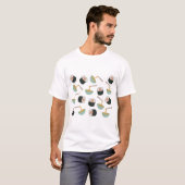 Sushi en Noodles Pattern T-shirt (Voorkant volledig)