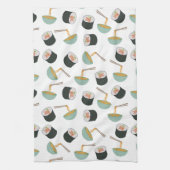 Sushi en Noodles Pattern Theedoek (Verticaal)
