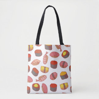 Sushi en rollen naadloos patroon. Stationaire cart Draagtas