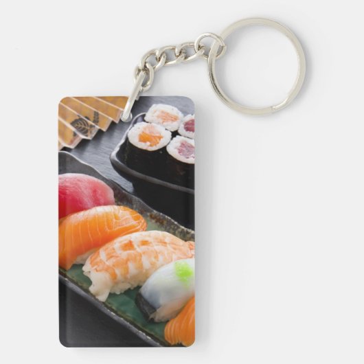 Sushi en rollen sleutelhanger (achterkant)