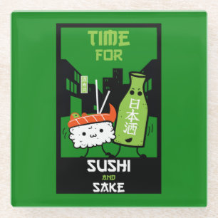 Sushi en Sake Foodies Glazen Onderzetter