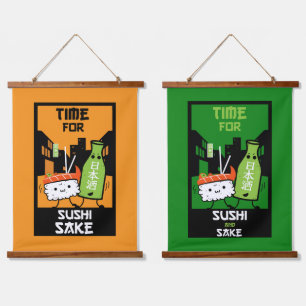 Sushi en Sake Foodies Hangend Wandkleed
