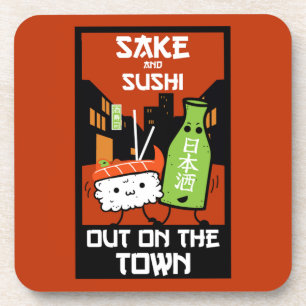 Sushi en Sake Foodies Napkin Bier Onderzetter
