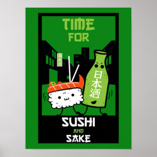 Sushi en Sake Foodies Poster