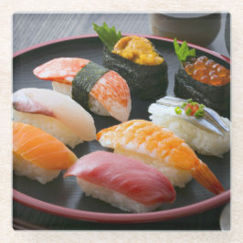 Sushi Enbu - Tastes spread across a Japanese black Glazen Onderzetter
