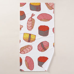 Sushi et roule sans couture motif. Dessin de Doodl