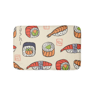 Sushi eten, naadloos patroon ontwerp. badmat
