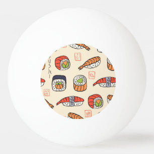 Sushi eten, naadloos patroon ontwerp. pingpongballen